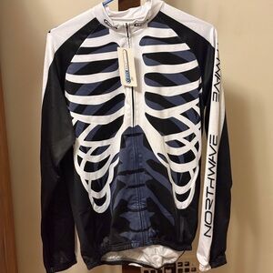 NWT North Wave Skeleton Cycling Jersey, Long Sleeve, Men, XL